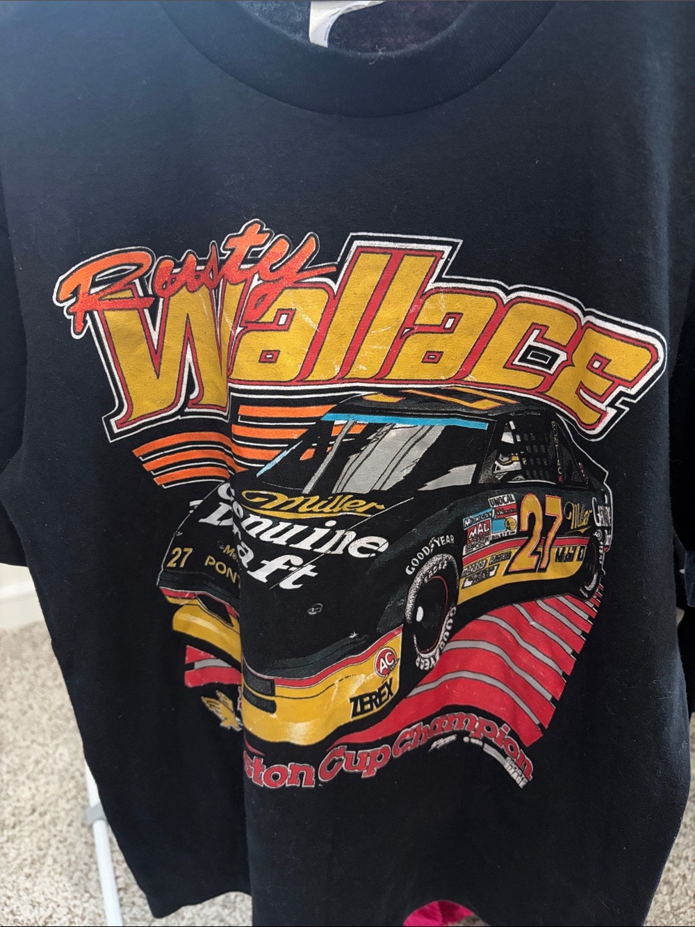 Vintage Rusty Wallace Graphic Racing Tee - Black